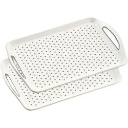 Dienblad met anti- 2x -slip noppen - 32 x 45 cm - Wit - Kunststof - Dienbladen