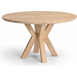 Eettafel Naturel Mangohout - Rond - 4-6 Personen - 130cm - Heleen