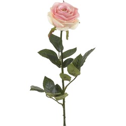 Emerald Kunstbloem roos Simone - roze - 73 cm - decoratie bloemen - Kunstbloemen