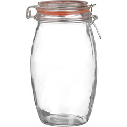 Urban Living Weckpot/inmaakpot - 1.3L - glas - met beugelsluiting - D13 x H22 cm - Weckpotten