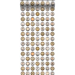 ESTAhome XXL behang typewriter keys beige en grijs - 50 x 900 cm - 158505