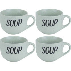 Cosy & Trendy Soepkom - 4x - groen - 11 cm - 510 ml - Soepbeker - Kommetjes