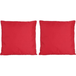 6x Buiten/woonkamer/slaapkamer kussens in het rood 45 x 45 cm - Sierkussens