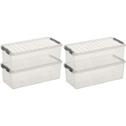 6x Kunststof stapelbare opbergbak 9,5 liter 48,5 x 19 x 14,7 cm - Opbergbox