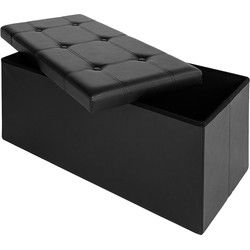 Monzana Zitbank - 80cm met opslagruimte Zwart