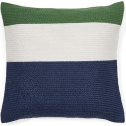 Kave Home - Kussenhoes Saigua van 100% PET met gekleurde strepen 45 x 45 cm