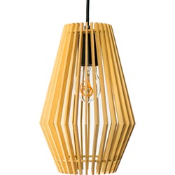 Groenovatie Houten Design Hanglamp, E27 Fitting, ⌀20cm, Naturel