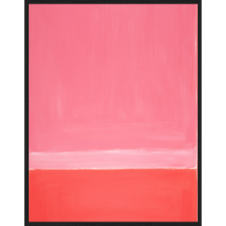 Any Image Print 'Abstract Art in Pink' - Schilderij - Wanddecoratie - Inclusief beukenhouten lijst - Poster - 73x93cm - Zwarte lijst met Passe Partout