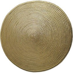 Ronde Placemats metallic goud look diameter 38 cm - Placemats