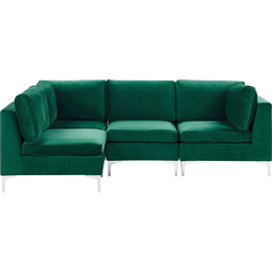 Beliani EVJA - Modulaire Sofa-Groen-Fluweel