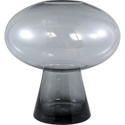 PTMD Minty Grey glass vase round on foot L