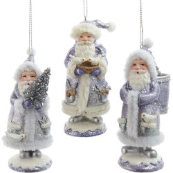 Ornament plastic lavendel santa l11cm