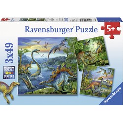 Ravensburger Ravensburger puzzel Dinosauriërs - 3x 49 stukjes