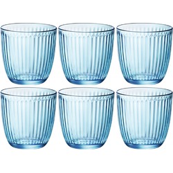 Set van 12x stuks waterglazen/drinkglazen blauw 290 ml - Drinkglazen