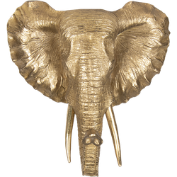 Clayre & Eef Decoratie olifant - 44*42*23 cm - goudkleurig - kunststof - olifant - Clayre & Eef - 6PR2438