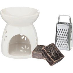 Amberblokjes/geurblokjes cadeauset - ylang ylang - inclusief geurbrander en mini rasp - Geurbranders