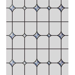 3x Stuks raamfolie glas in lood klein wit semi transparant 45 cm x 2 meter zelfklevend - Raamstickers