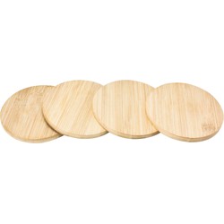 Glazenonderzetters - 4x stuks - bamboe - hout - 10 cm - Glazenonderzetters