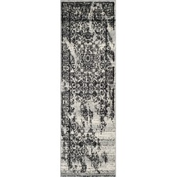Safavieh Distressed Indoor Woven Area Rug, Adirondack Collection, ADR101, in Zilver & Zwart, 76 X 244 cm