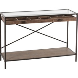 J-line - Console Lade Verdeel Hout/metaal Bruin - 122.5x43x82.5cm