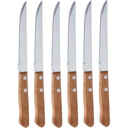 6x stuks Steakmessen/vleesmessen bestek 21 cm - Messen