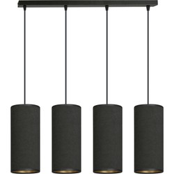 retro hanglamp Rizzo Zwart 4-lichts