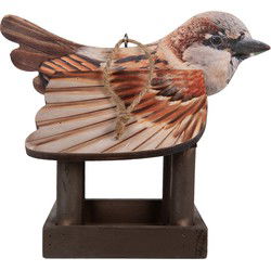 Clayre & Eef Vogelvoederhuisje 17x25x21 cm Bruin Hout