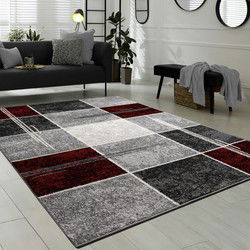 Laagpolig Modern Vloerkleed Sinovo - Rood - 240x340 cm