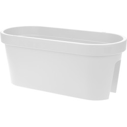 Balkon plantenpot/bloempot - wit - 60 x 25 cm - kunststof - Plantenpotten