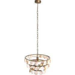 PTMD Jalinn Ronde Hanglamp - H140,5 x Ø52 cm - Metaal - Goud