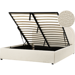 QUILLIEN - Bed opbergruimte - Lichtbeige - 140 x 200 cm - Polyester