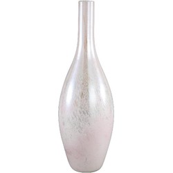 PTMD Nanda Ronde Vaas - H49 x Ø16,5 cm - Glas - Wit/Roze