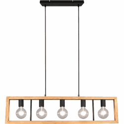 RL - Hanglamp hout / metaal - woonkamer Agro - Zwart