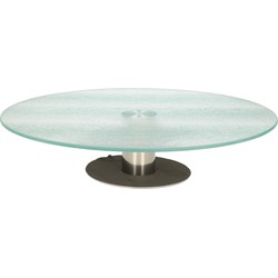 Taartplateau van glas met RVS onderstel 30 cm - Taartplateaus