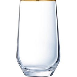 Luminarc Ultime Waterglas - Goudkleurig randje - 40 cl - Set-4