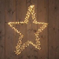 Metal 56 cmx7 cm 3D Star Black With 540Led Classic Warm