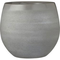 Mica Decorations Bloempot - grijs - keramiek - 26 x 23 cm - Plantenpotten