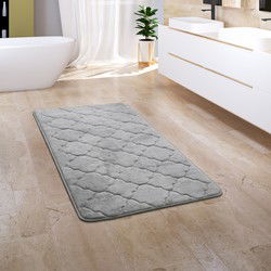 Badkamer Vloerkleed Corina - Grijs - 65x120 cm