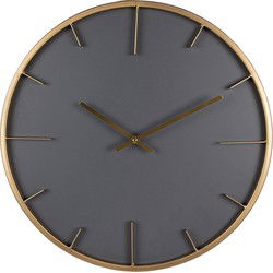 Clayre & Eef Wandklok  Ø 45 cm Grijs Hout Ijzer Muurklok