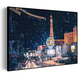 Muurwerken Akoestisch Schilderij - Las Vegas at Night - Geluidsdempend Wandpaneel - Wanddecoratie - Geluidsisolatie - PRO (AW 0.90) L (100x72)