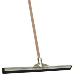 Vloertrekker/douchetrekker voor water metaal/rubber 75 cm met houten steel 130 cm - Vloertrekkers