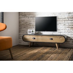 Hoyz - TV-meubel Trunk - 120cm - Zwart, Bruin