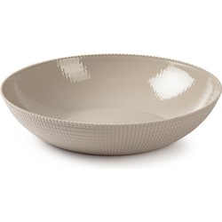 PlasticForte Fruitschaal/saladeschaal/serveerschaal - kunststof - taupe - D30 x H6.5 cm - Fruitschalen