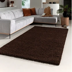 Hoogpolig vloerkleed - Candy Shaggy Bruin - 200 X 200 VIERKANT CM