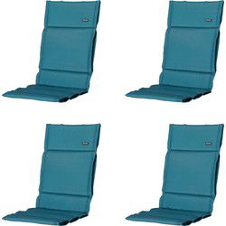 Madison -  Tuinkussen Fiber Deluxe Panama sea blue - Ca. 125x50 cm - Set van 4