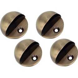 AMIG Deurstopper/deurbuffer - 4x - D45mm - inclusief schroeven - messing  - Deurstoppers