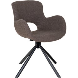 Amorim Dining Chair - Eetkamerstoel, in bouclé paddestoel met draaibare - Set van 2