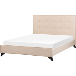 Beliani AMBASSADOR - Tweepersoonsbed-Beige-Polyester