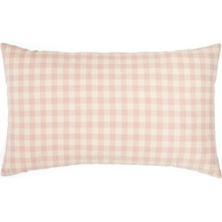 Kave Home - Yanil-kussensloop van 100% katoen met roze en beige ruiten 30 x 50 cm