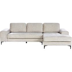 Beliani KIRUNA - Hoekbank-Beige-Fluweel